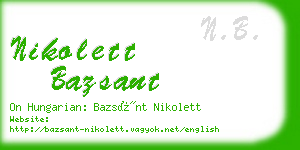 nikolett bazsant business card